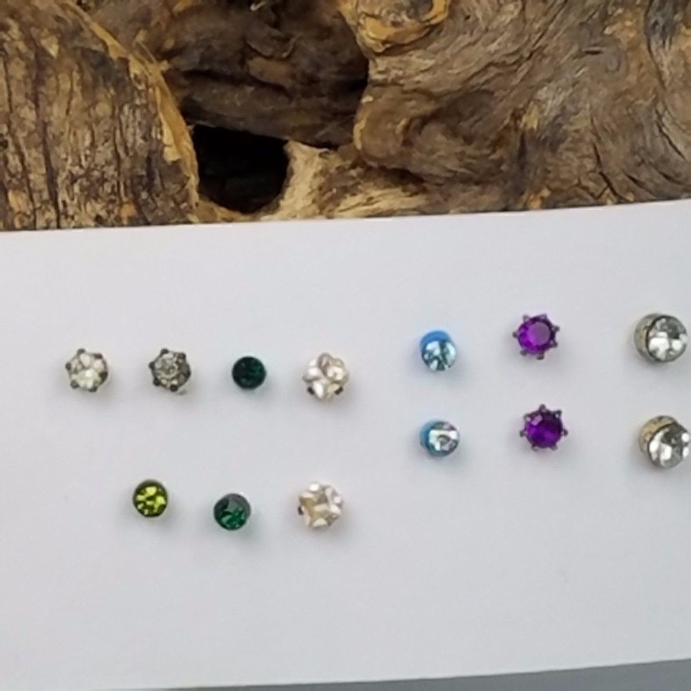 Colorful Stud Earrings 6 Pairs